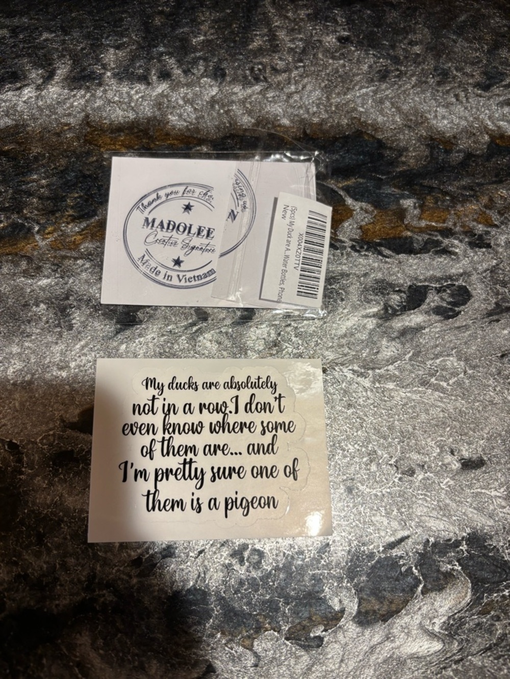 5 pack Stickers - 'My Ducks Are Absolutely Not In A Row'